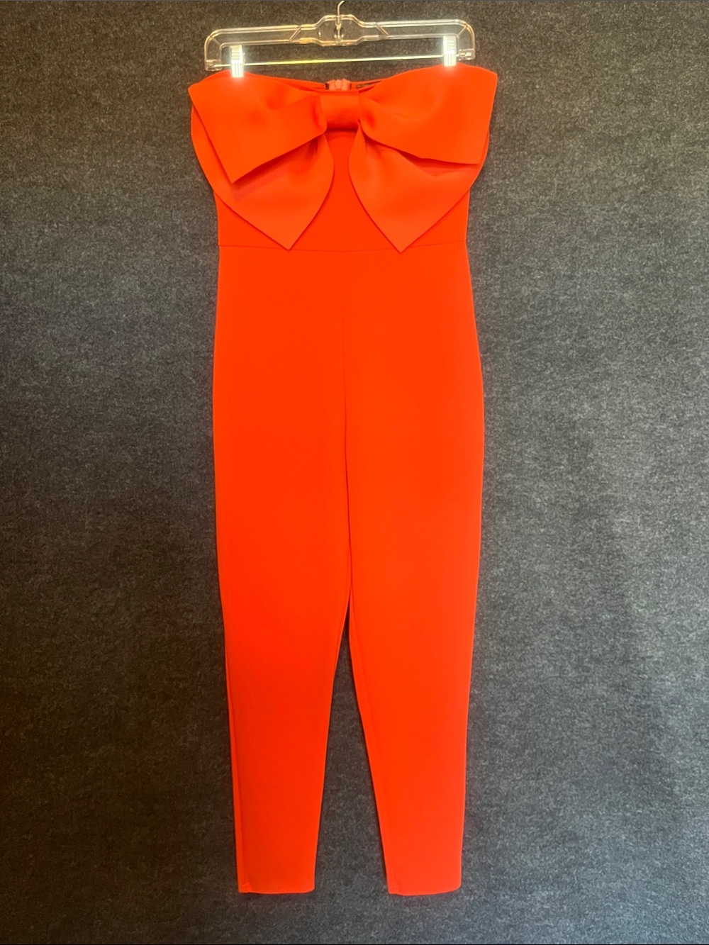 Missguided Red Strapless Bow-Front Jumpsuit
